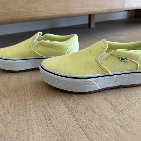 Vans Shoes - Vans Women’s 9.5 Slip-On Platform Sneakers in Greenish Yellow
